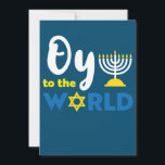 Oy To The World, Funny Happy Hanukkah Invitation<br><div class="desc">Oy To The World,  Funny Happy Hanukkah</div>