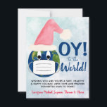 OY to the World! Funny Pandemic Christmas Hanukkah Holiday Card<br><div class="desc">This funny holiday card expresses what we've all been feeling this year. It features a cute image of the earth wearing both a Santa hat and a face mask. The caption reads "OY! to the World!" There is space for a short note or greeting expressing hope and best wishes for...</div>