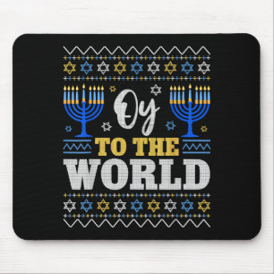 Oy To The World Hanukkah Humor For Families And Fr Mouse Mat