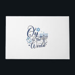 Oy to the World Hanukkah Jewish Funny  Doormat<br><div class="desc">Jewish holiday humour,  Hanukkah 2025,  menorah celebration,  oy vey joke,  Hanukkah pun,  Jewish Christmas parody,  holiday season Jewish humour,  festive Jewish saying,  menorah tee</div>