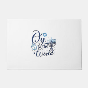 Oy to the World Hanukkah Jewish Funny  Doormat