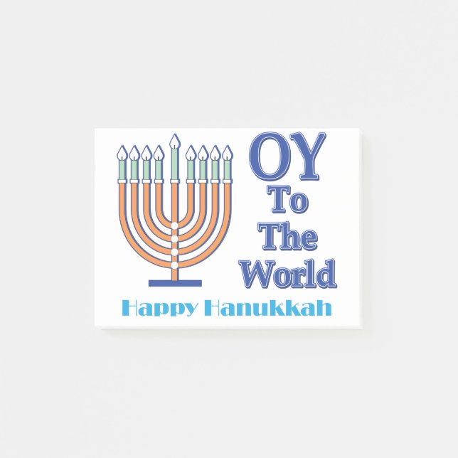 Oy-To-The-World-Happy-Hanukkah Post-it Notes (Front)