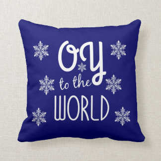 OY to the world Holiday Humour Throw Pillow
