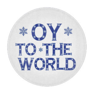 OY to the world Round Glass Cutting Board