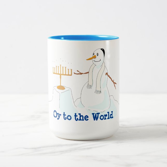 OY TO THE WORLD! Two-Tone COFFEE MUG (Center)