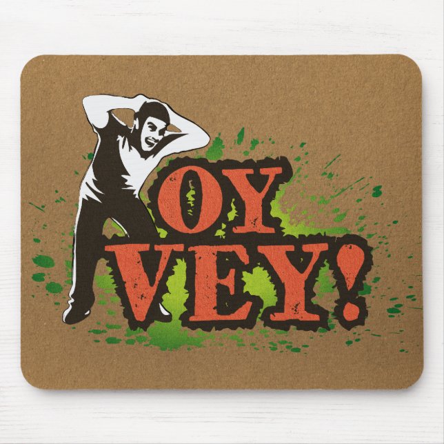 OY VEY - Cool Design with screaming man Mouse Mat (Front)