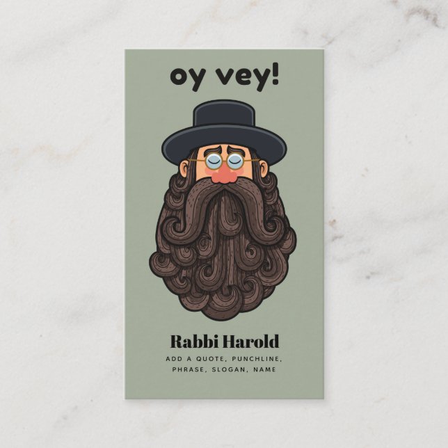 OY VEY! Funny RABBI Peronalized Business Card (Front)