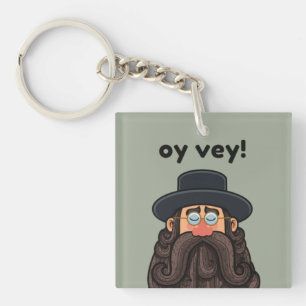 OY VEY! Funny RABBI Peronalized Key Ring
