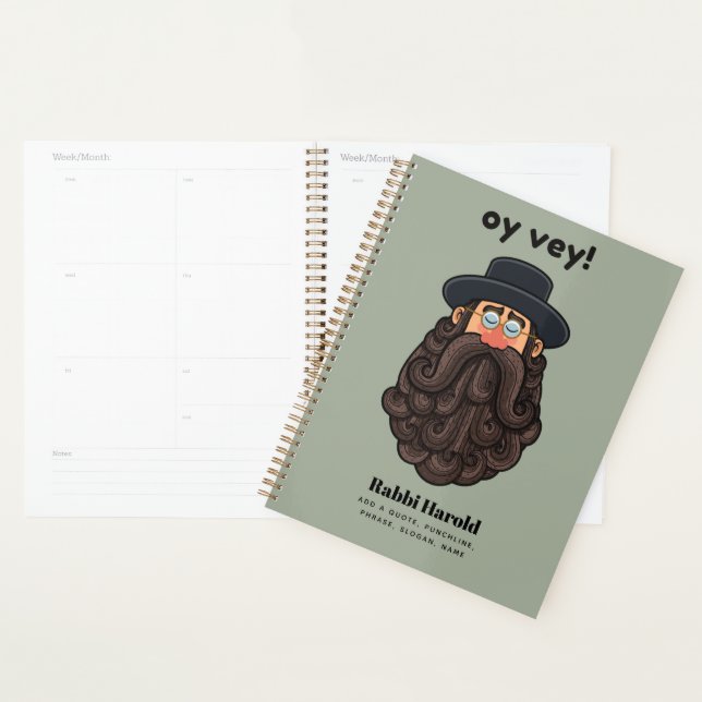 OY VEY! Funny RABBI Peronalized Planner (Display)