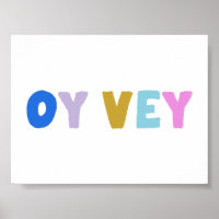 Oy Vey Funny Yiddish Expression Cute Colorful