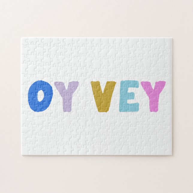 Oy Vey Funny Yiddish Expression Cute Colourful  Jigsaw Puzzle (Horizontal)