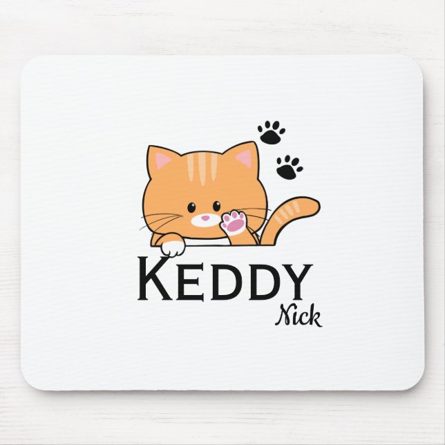 Oyen the cute cat (personalise name) mouse mat (Front)