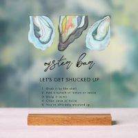 Oyster Bar Coastal Seaside Wedding Sign,