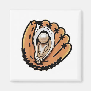 Oyster Baseball Seafood Baseball Sport Lover Magnet