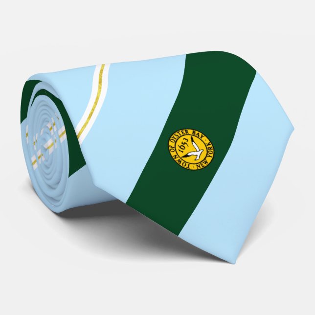 Oyster Bay (New York) city flag Neck Tie (Rolled)