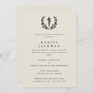 Oyster/Black Asclepius Medical School Graduation Invitation