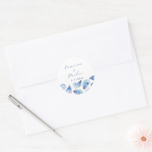 Oyster Blue Watercolor Wedding Envelope Seal