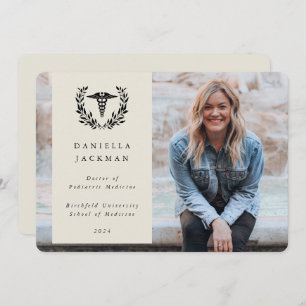 Oyster Caduceus Medical School Graduation Photo Announcement