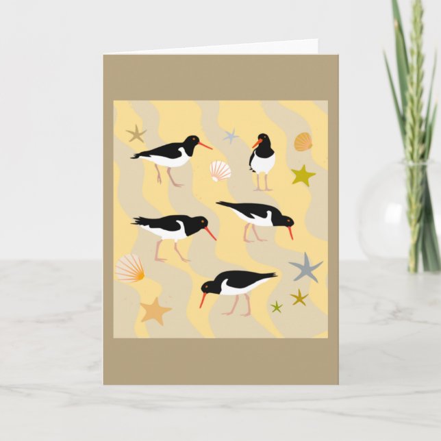 Oyster catchers bird card (Front)