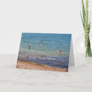 Oyster Catchers in Flight Personalised Card