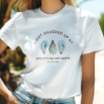 Oyster Coastal Seaside Beach Bachelorette Party T-Shirt<br><div class="desc">Celebrate the bride-to-be in coastal style with this fun bachelorette t-shirt featuring the phrase “I Got Shucked Up” on the front and each girl’s name on the back. Perfect for beach bachelorette parties, oyster roasts, and wedding weekend festivities, this shirt makes a playful and personalized keepsake for the bridal crew....</div>