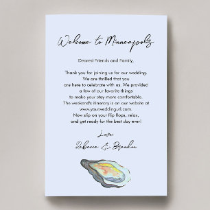 Oyster Coastal Wedding Welcome Bag Letter
