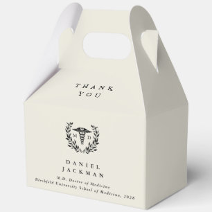 Oyster/Cream MD Doctor + Caduceus Graduation Favour Box