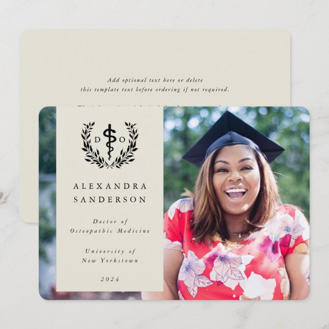 Oyster Doctor of Osteopathic Medicine Photo Announcement (Front/Back)