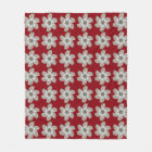 Oyster Flower Fleece Blanket - Design A Red