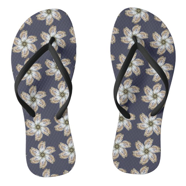 Oyster Flower Flip Flops - Design A (Footbed)