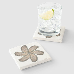 Oyster Flower Marble Coaster - Design D