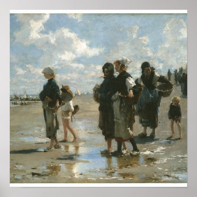 Oyster Gatherers at Cancale, John Singer Sargent Poster (Front)