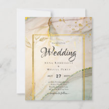 Oyster Pearl Gold WEDDING Alcohol Ink Abstract