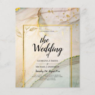 Oyster Pearl Gold WEDDING Alcohol Ink Abstract Flyer