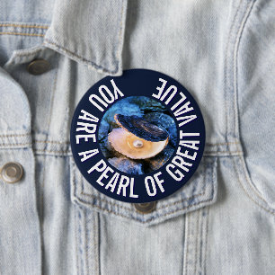 OYSTER Pearl of Great Value Custom Christian 10 Cm Round Badge