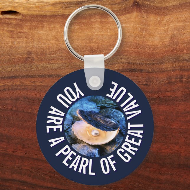 OYSTER Pearl of Great Value Custom Christian Key Ring (Front)