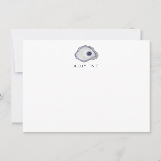 Oyster Personalised Flat Note Card (Front)
