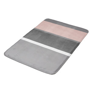 Oyster Pink and Grey Stripes Bath Mat