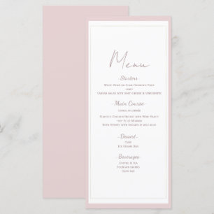 Oyster Pink & Gold Modern Minimal Wedding Menu