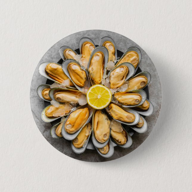 Oyster Platter 6 Cm Round Badge (Front)