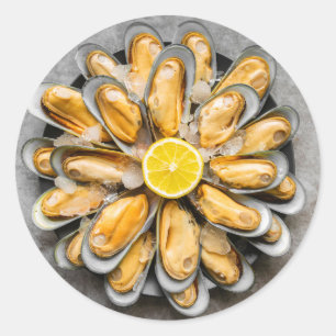 Oyster Platter Classic Round Sticker