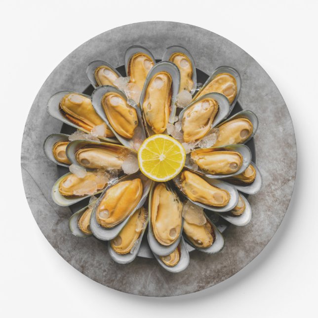 Oyster Platter Paper Plate (Front)