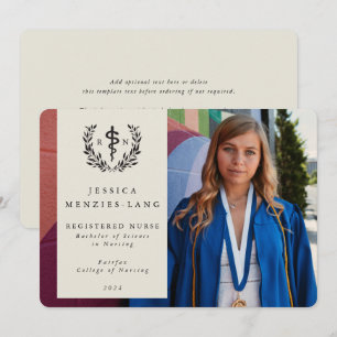 Oyster Registered Nurse Asclepius Graduation Photo Announcement