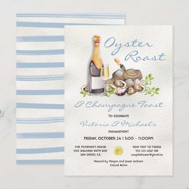 Oyster Roast Bake Party Invitation (Front/Back)