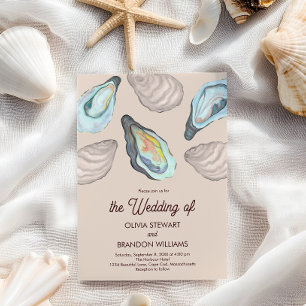 Oyster Roast Coastal Seaside Watercolor Wedding  Invitation