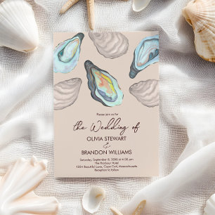 Oyster Roast Coastal Seaside Watercolor Wedding  Invitation