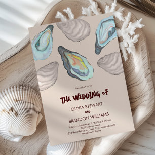 Oyster Roast Coastal Seaside Watercolor Wedding  Invitation