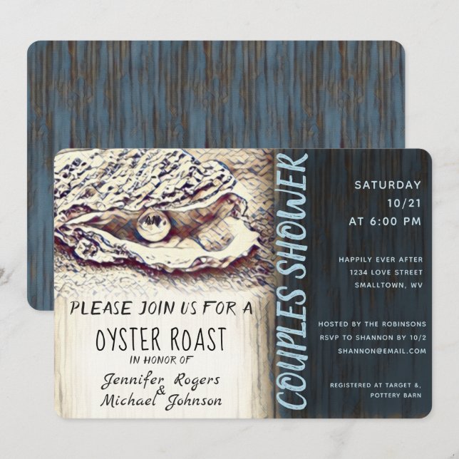 Oyster Roast Couples Shower Invitation (Front/Back)