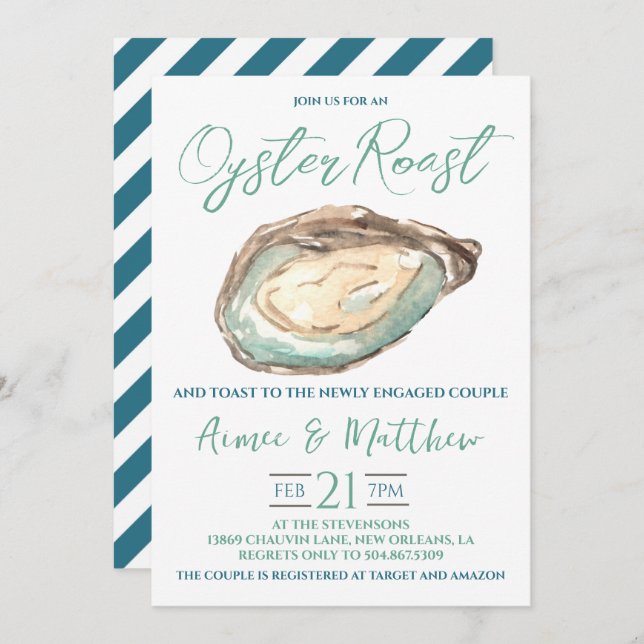 Oyster Roast Engagement Invitation (Front/Back)