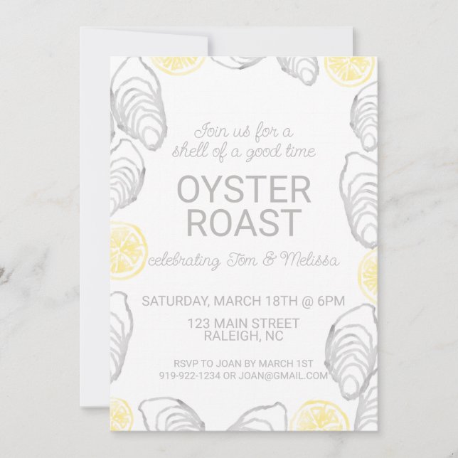 Oyster Roast Engagement Party Invitation (Front)